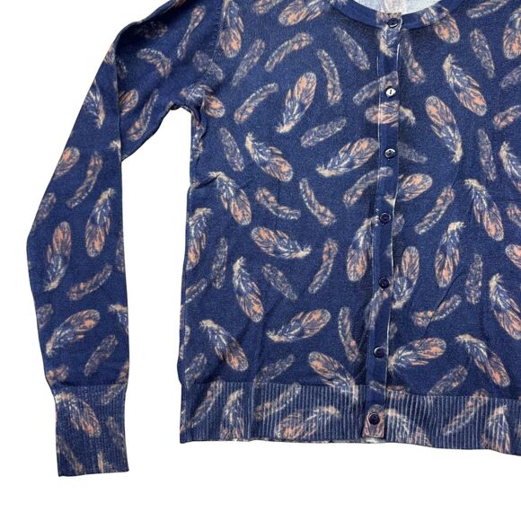 Miss Jolie London Sweater Womens Medium Blue Feather Knit Pullover Casual Granny - Picture 6 of 9